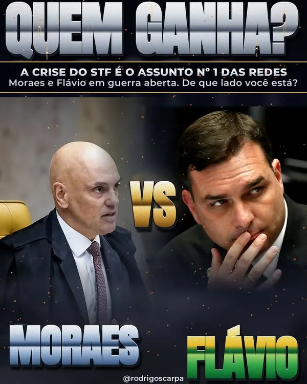 Arte do post: Na briga STF x Flávio, você fica com quem?